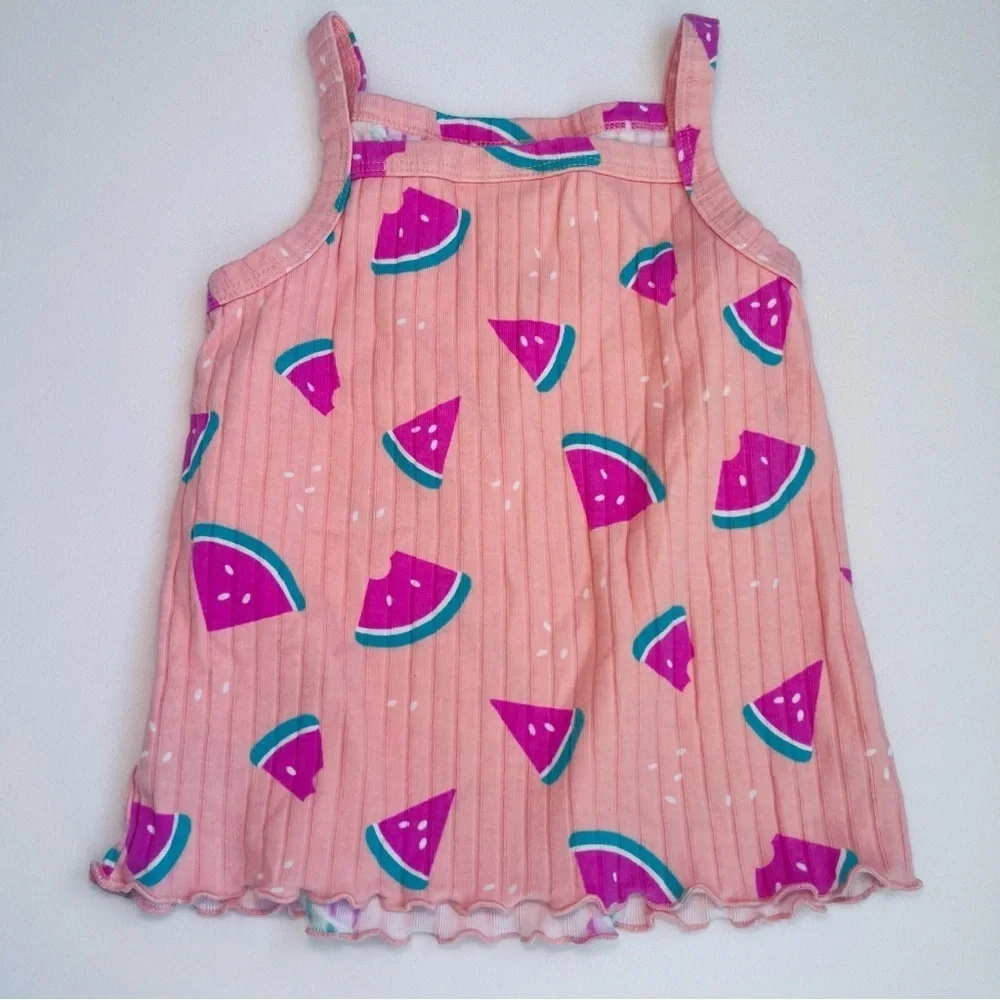 Cat & Jack Kids Matching Sets dress romper tank shorts set - Pink, green, White - Picture 7 of 15